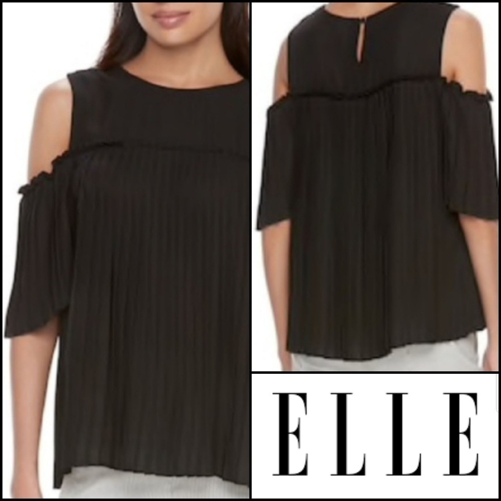 ELLE Accordian Cold Shoulder Blouse!